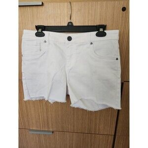 Kut From the Kloth Women's White Denim Shorts w/ Raw Hem Size 8